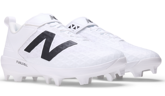 New Balance PL4040W8 White/Black Moulded Cleat