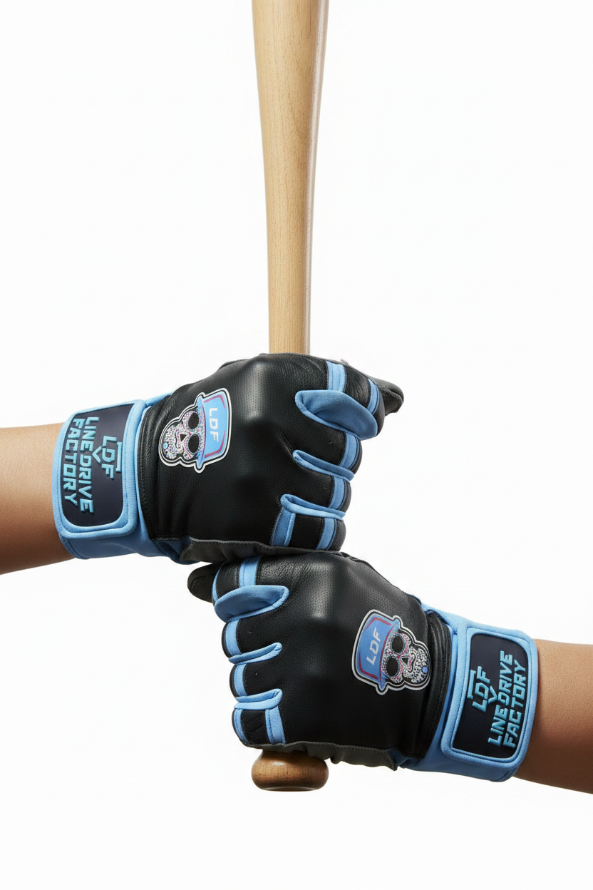 LDF Gloves Holding Bat Upright