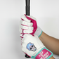 LDF Pink Gloves Holding Bat Upright